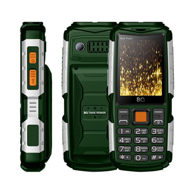 Телефон BQ 2430 Tank Power, зелено-серый