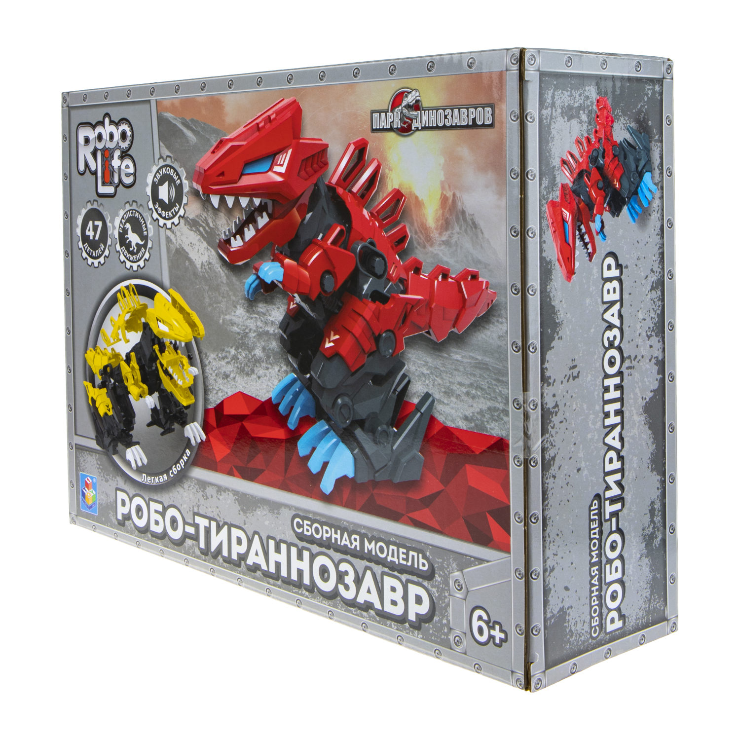 Сборная модель 1TOY RoboLife Робо-тираннозавр 47 деталей, красный