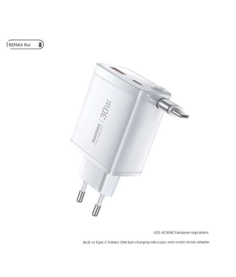 Зарядный блок с кабелем Type C Remax U02-AC30W GAN белый