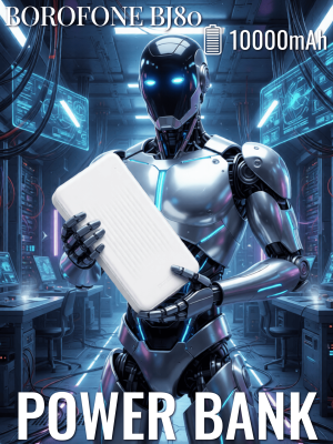 Тонкий повербанк Borofone 10000 BJ80 белый