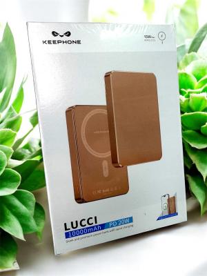 Внешний магнитный аккумулятор для IPh 17 KEEPHONE LUCCI 10000 Magsafe розовое-золото*