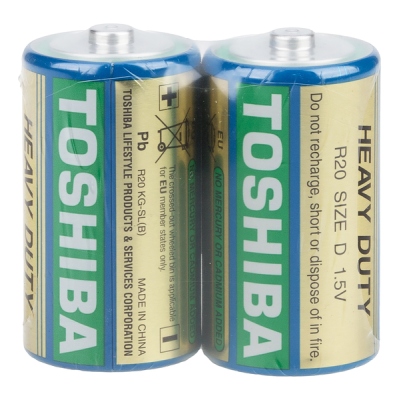 Батарейка TOSHIBA Heavy Duty 2 штуки, R20 SR2 zal