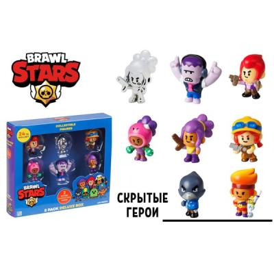 Набор коллекционных фигурок Brawl Stars, 8 шт. в коробке, 2 редких героя: Кроу и Амбер, 1/6 Набор коллекционных фигурок Brawl Stars, 8 шт. в коробке, 2 редких героя: Кроу и Амбер, 1/6