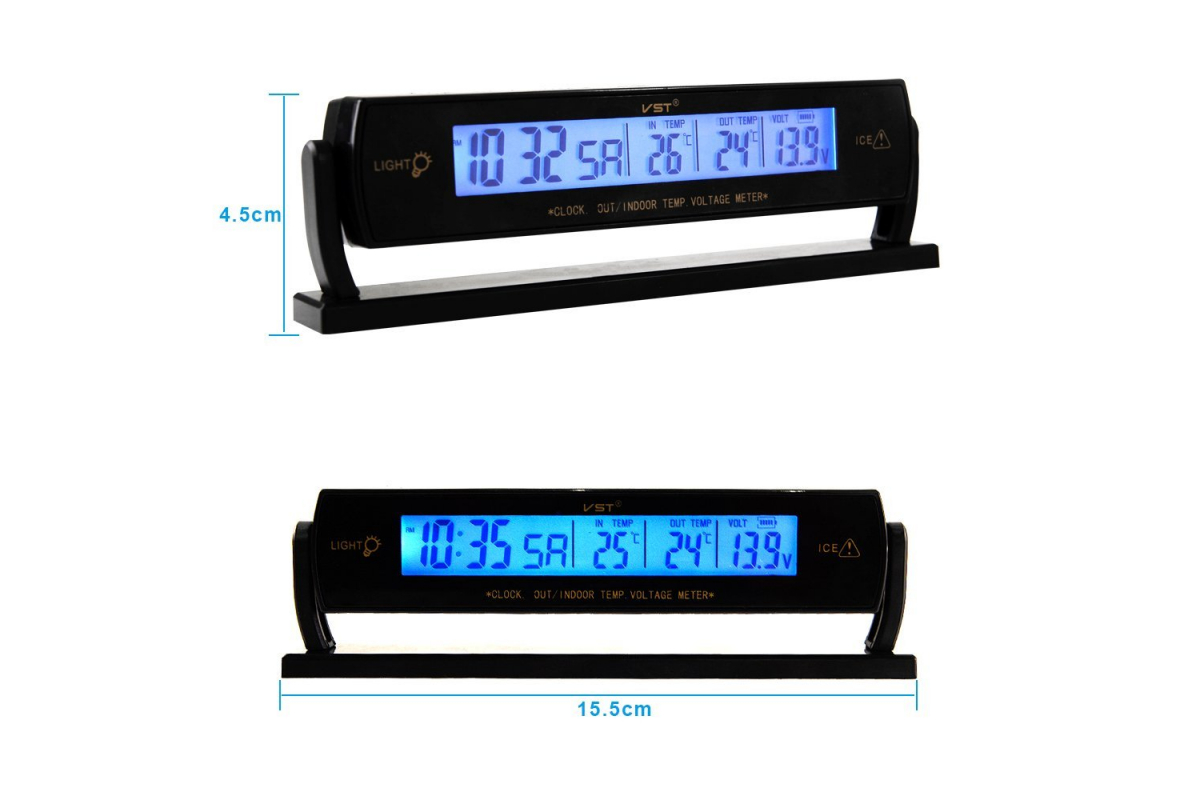 Автомобильные часы/термометр VST-7013V купить в Санкт-Петербурге в магазине  Фодар. Низкие цены, гарантия качества.