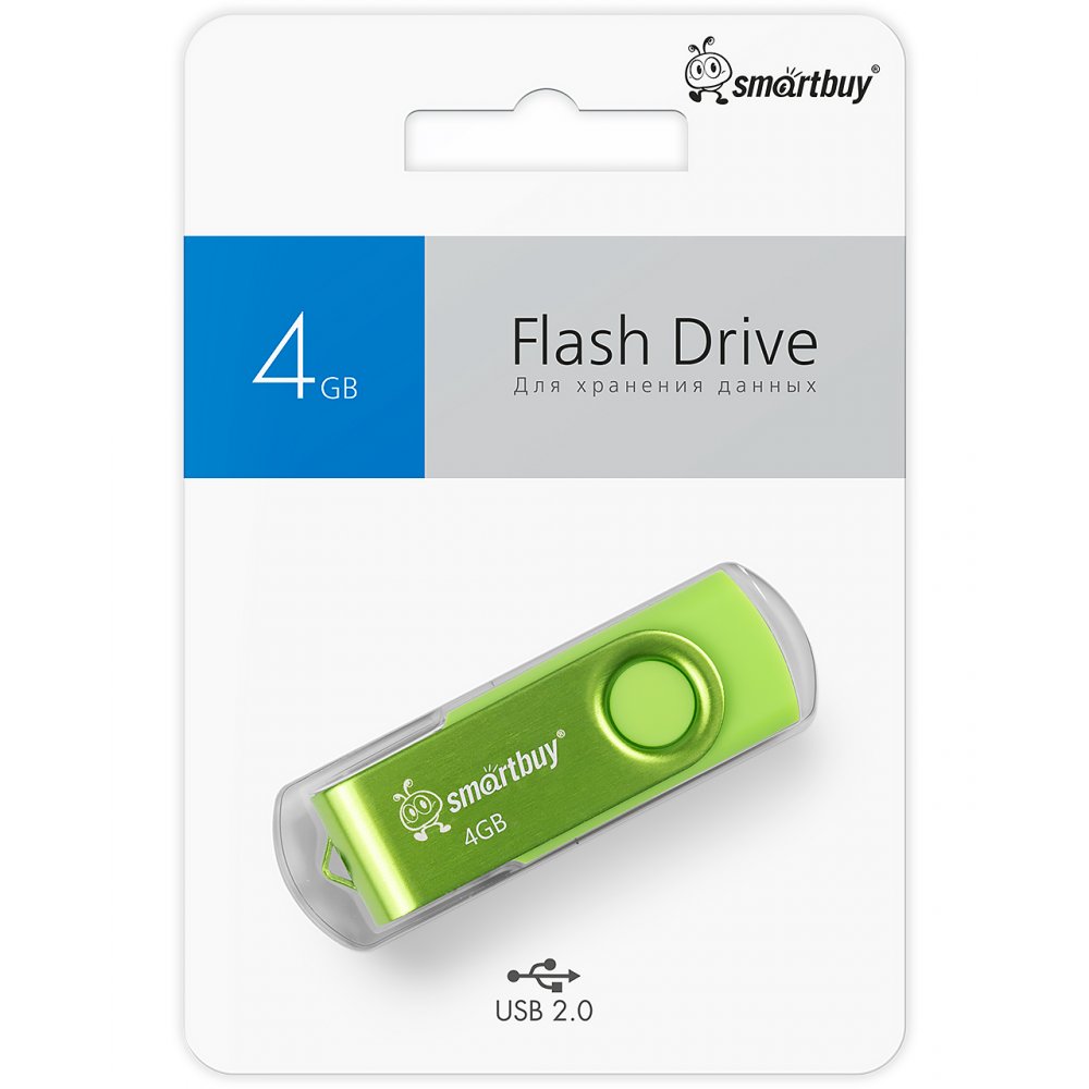 USB 4GB Smartbuy Twist зеленый