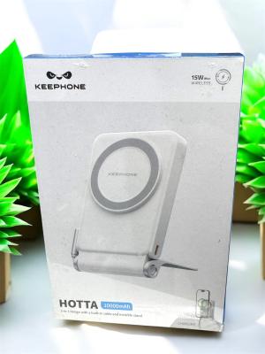 Портативный аккумулятор Keephone Hotta MagSafe, 10000mAh, беспроводная зарядка, белый
