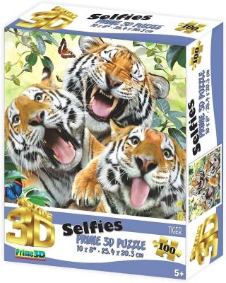 Пазл Prime 3D Тигры селфи, 100 элементов
