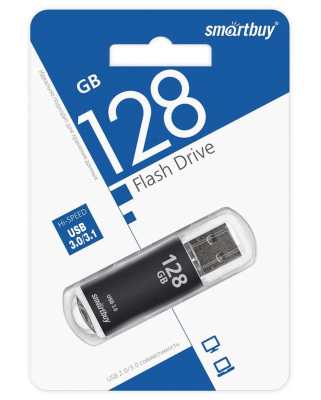 Флешка USB 3.0 128GB Smartbuy V-Cut черный Флешка USB 3.0 128GB Smartbuy V-Cut черный