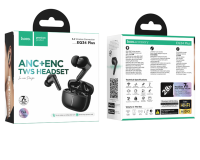 Наушники беспроводные с шумоподавлением Hoco EQ34 Plus черный