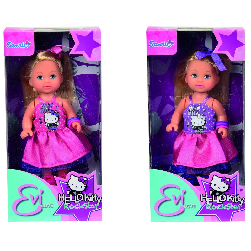 Кукла Simba Еви Hello Kitty Рок стиль 12 см, 2 вида  5731259