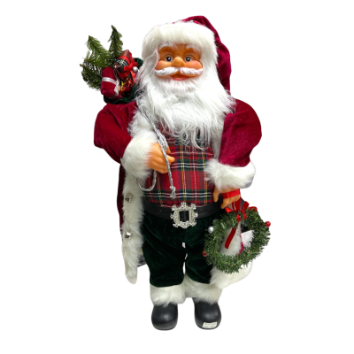 Фигура интерьерная Санта Клаус с ёлочкой и подарками, красный костюм, 45 см zal