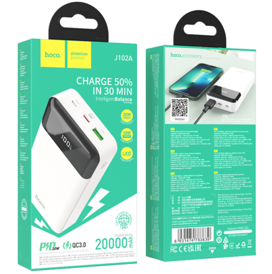 Внешний аккумулятор HOCO J102A 20000 mAh PD20W белый