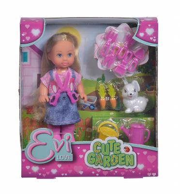 Кукла Еви в саду с питомцем 12 см