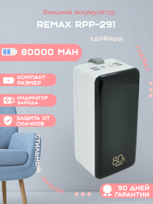 Внешний аккумулятор Remax RPP-291 80000mAh, белый