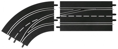 Элемент трека Carrera Поворот слева со сменой полосы, с внутренней на внешнюю, 30363