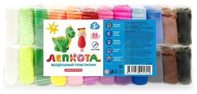 Воздушный пластилин ЛЕПКОТА 24 цвета, LEP002