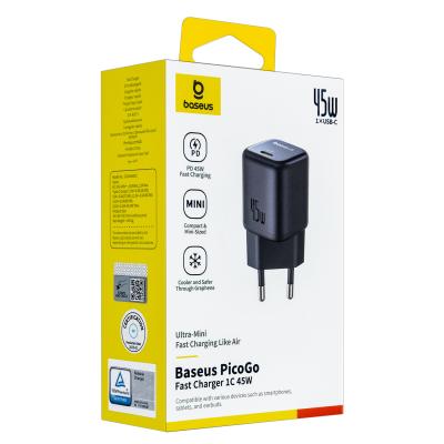 Переходник СЗУ на Type-C 45W GAN P10176800123-00 Baseus черный