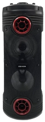 Портативная колонка ZQS-6208 + проводной микрофон, черно-красный