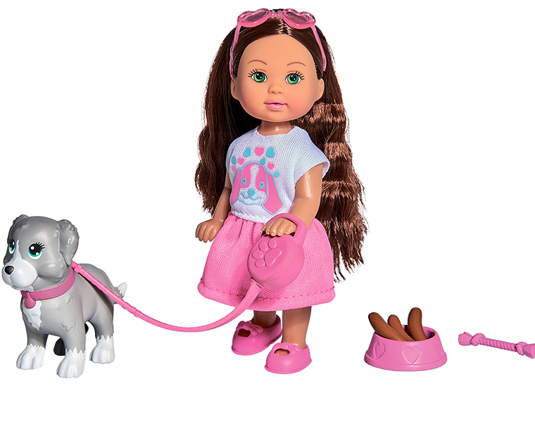 Кукла Simba Еви 12 см с собачкой и аксессуарами из серии Holiday