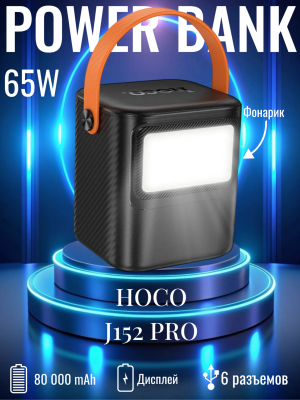 Внешний аккумулятор Hoco J152 Pro 80000mAh, черный