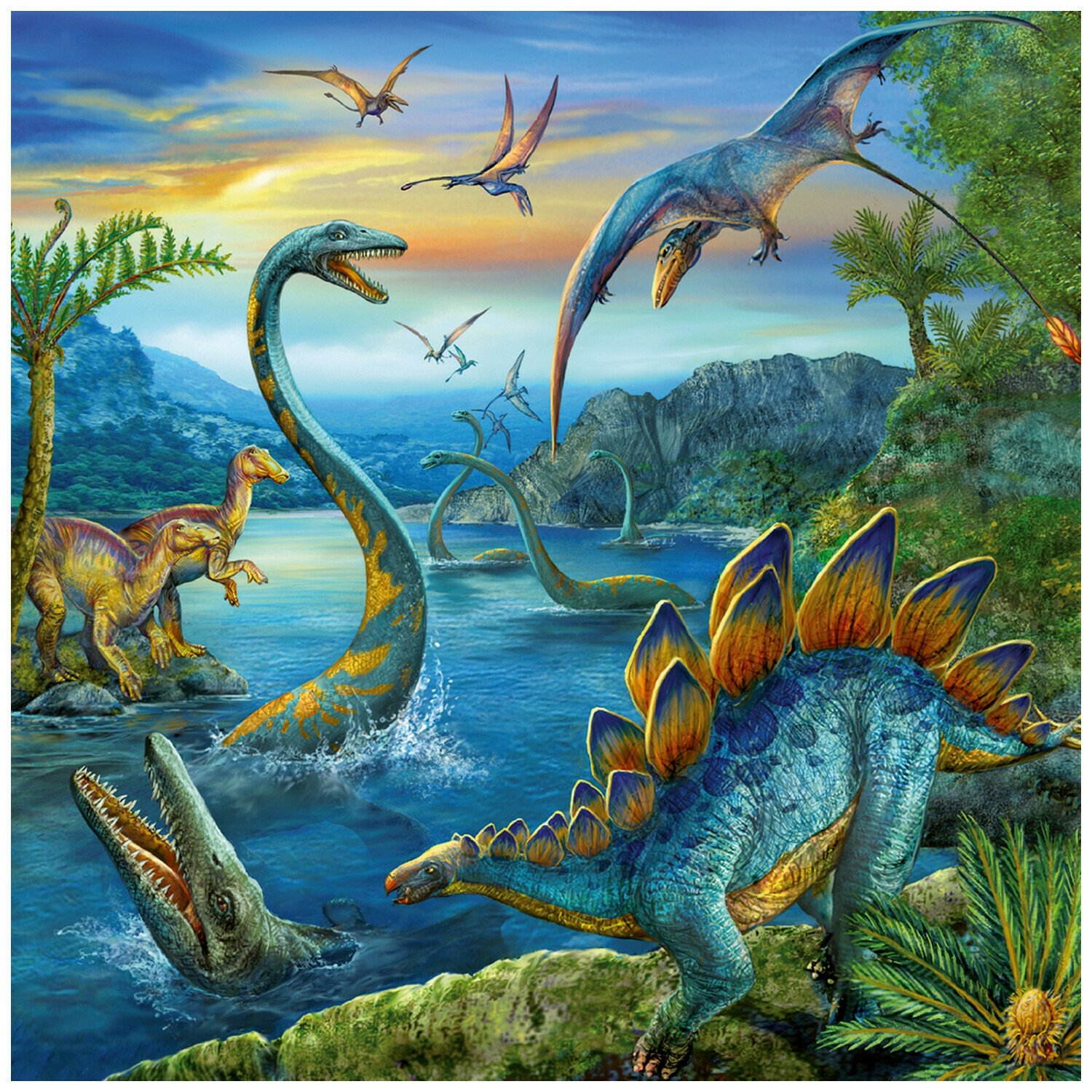 Пазл Ravensburger Динозавры 49 элементов 3 штуки