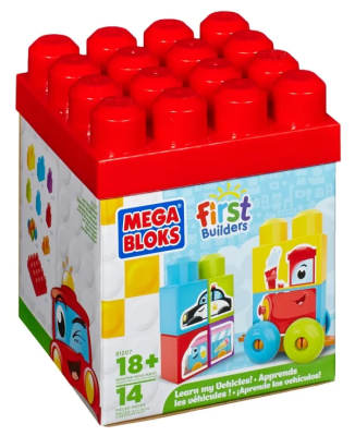 Конструктор Mega Bloks First Builders Обучающий кубик Изучи машины, 81204 (81206, 81207)