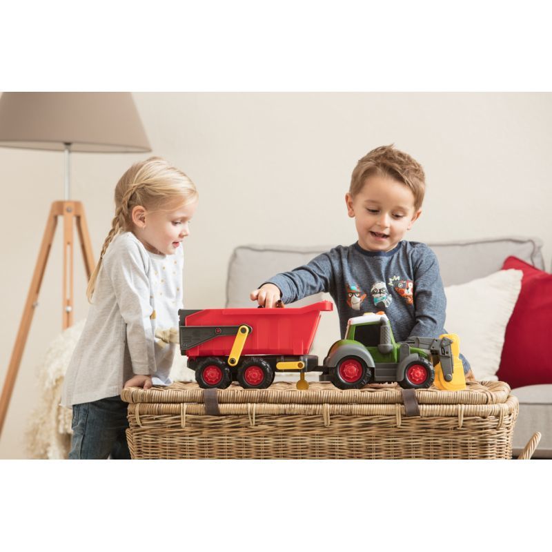 Игрушка Dickie Toys Трактор Happy Farm трейлер 65 см