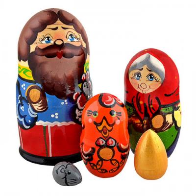 Игрушка деревянная RNT Матрешка сказка Курочка Ряба