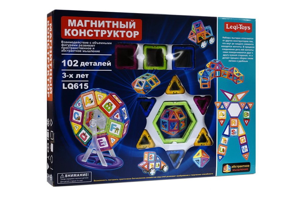 Магнитные конструкторы Leqi-Toys LQ615 (102 дет.)