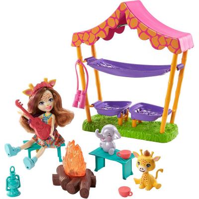 Набор игровой Mattel Enchantimals Кемпинг в саванне с куклой и аксессуарами