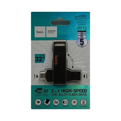 USB-накопитель Hoco UD15 USB 3.2 32GB Type-C/Type-A, черный