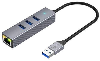 USB Хаб Hoco HB34 4 в1, серый