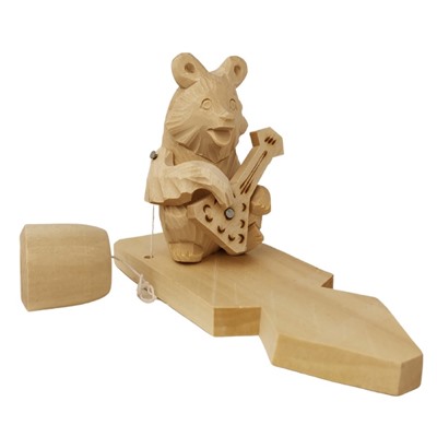 Богородская игрушка Медведь с балалайкой РНИ