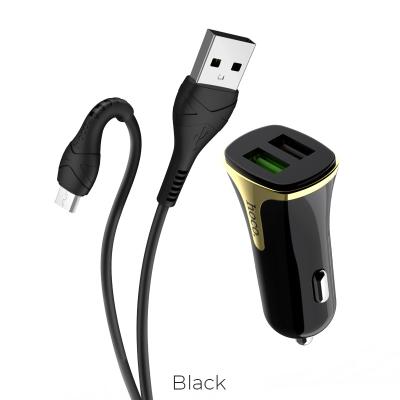 Автомобильное зарядное устройство Hoco Z31 Micro USB на 2 USB, черный