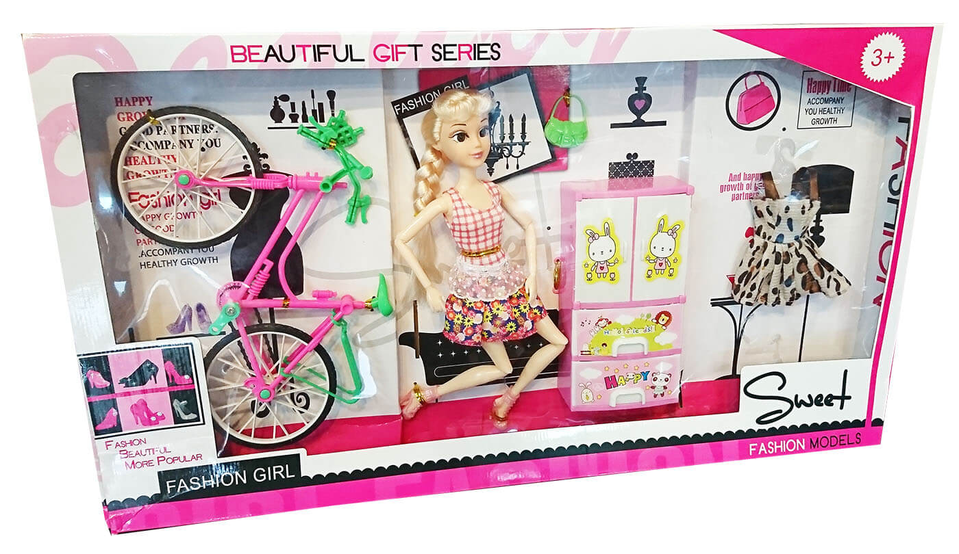 Кукла Fasion Girl (модная девочка) с велосипедом R005