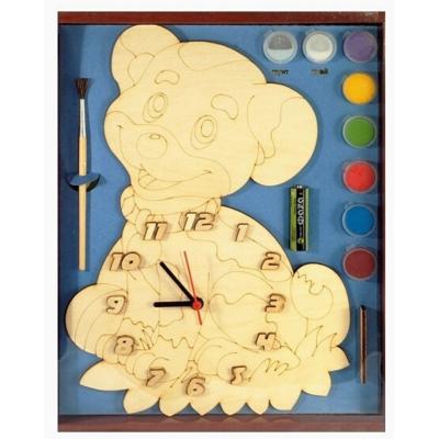 Часы с циферблатом под роспись Нескучные игры Собачка с красками