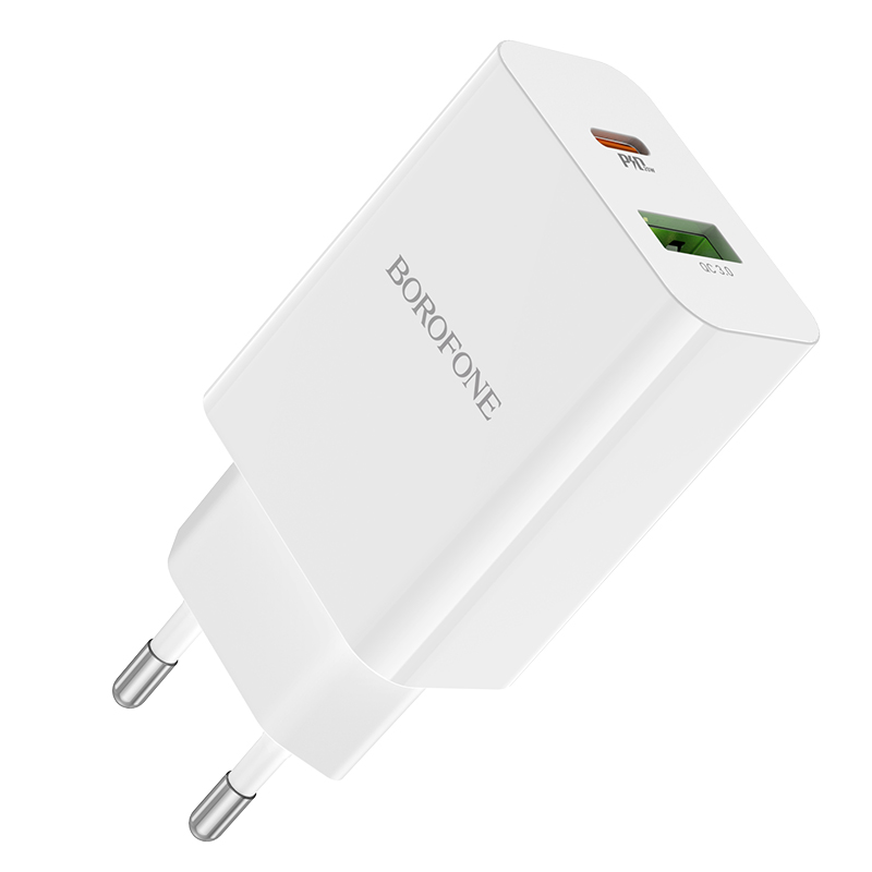 Зарядное устройство СЗУ Lightning на USB+PD 3.0A BA56A Borofone белый
